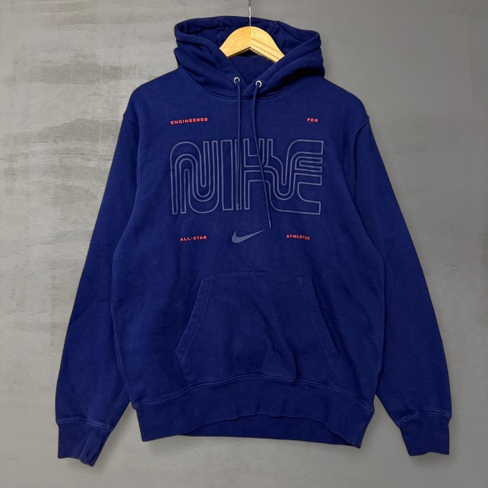 Nike Hoodie Navy Blue Engineered For All-Star Athletes Basketball Graphic Medium
